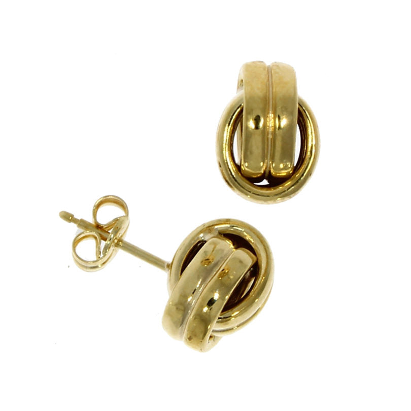 9ct Gold Polished Oval Knot Stud Earrings