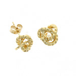 9ct Gold Textured Loop Knot Stud Earrings