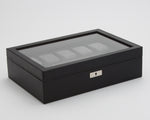 WOLF Howard Black 7 Piece Watch Storage Box with Tray 465203