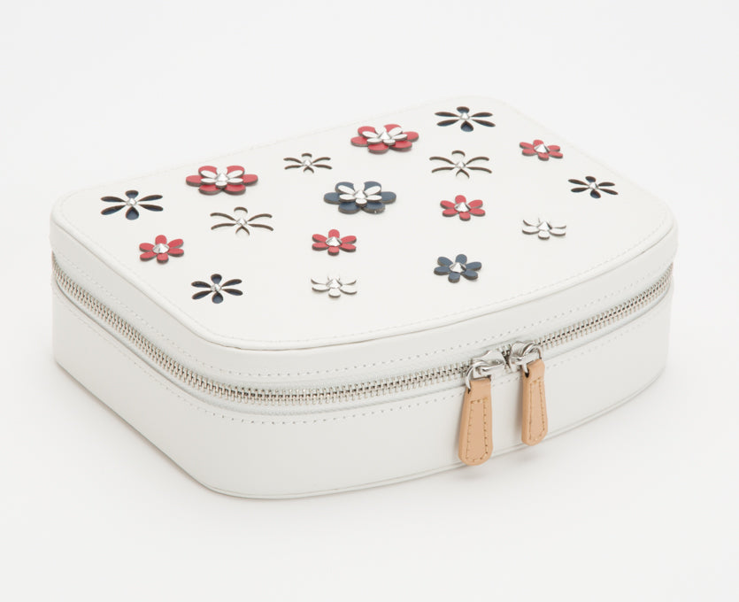 WOLF Blossom White Travel Zip Jewellery Case 467353