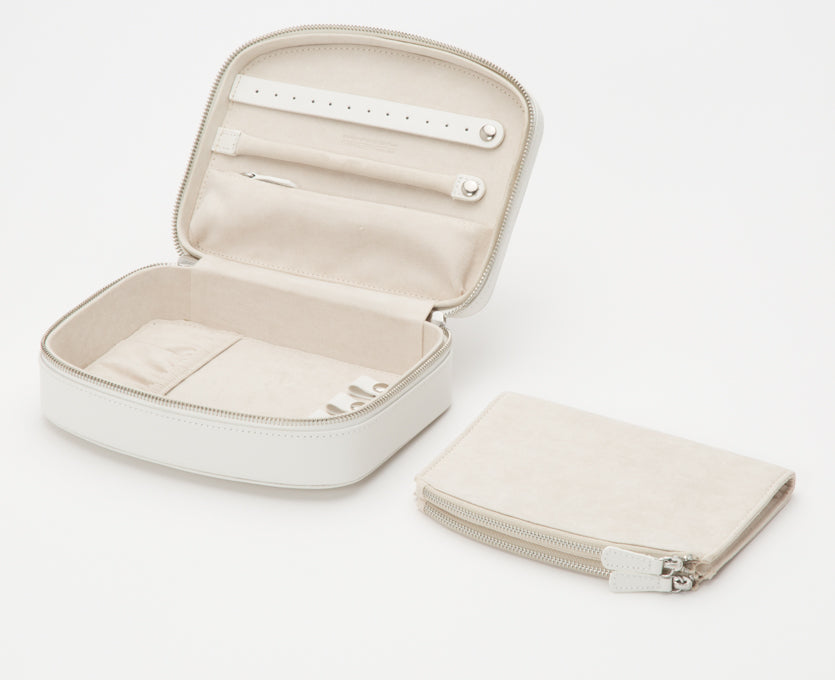 WOLF Blossom White Travel Zip Jewellery Case 467353