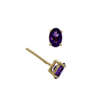 9ct Gold Oval  Claw Set Stud Earrings