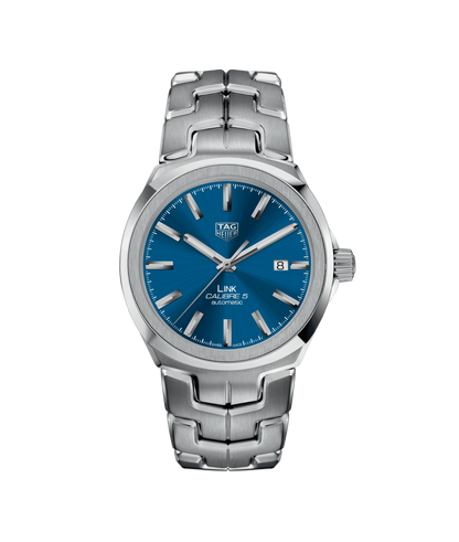 TAG Heuer Link Blue Dial Calibre 5 Automatic Stainless Steel Mens Watch WBC2112.BA0603