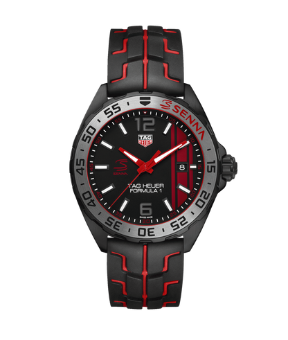 TAG Heuer Formula 1 Black Stainless Steel Ayrton Senna Special Edition Mens Quartz Watch WAZ1014.FT8027
