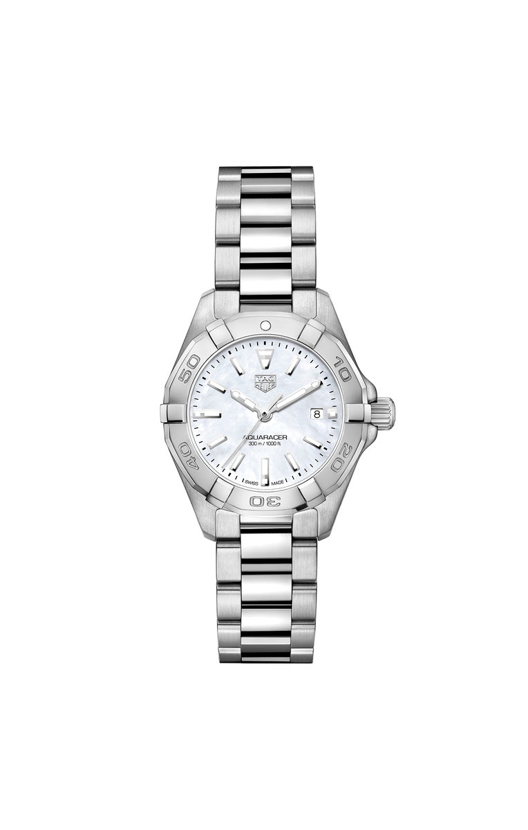 TAG Heuer Aquaracer Mother of Pearl Dial Stainless Steel Womens Quartz 27mm Watch WBD1411.BA0741
