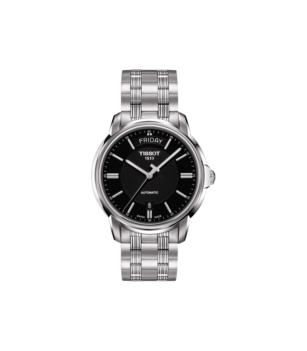 Tissot Automatics III Day-Date Black Dial Stainless Steel Mens Watch T0659301105100
