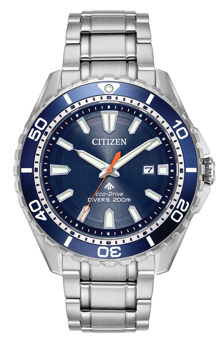 Citizen Eco-Drive Promaster Diver Blue Dial Stainless Steel Mens Watch BN0191-55L
