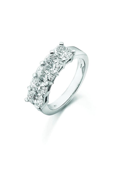 Phoenix Cut Platinum 5 Stone Claw Set 1.78ct Diamond Ring