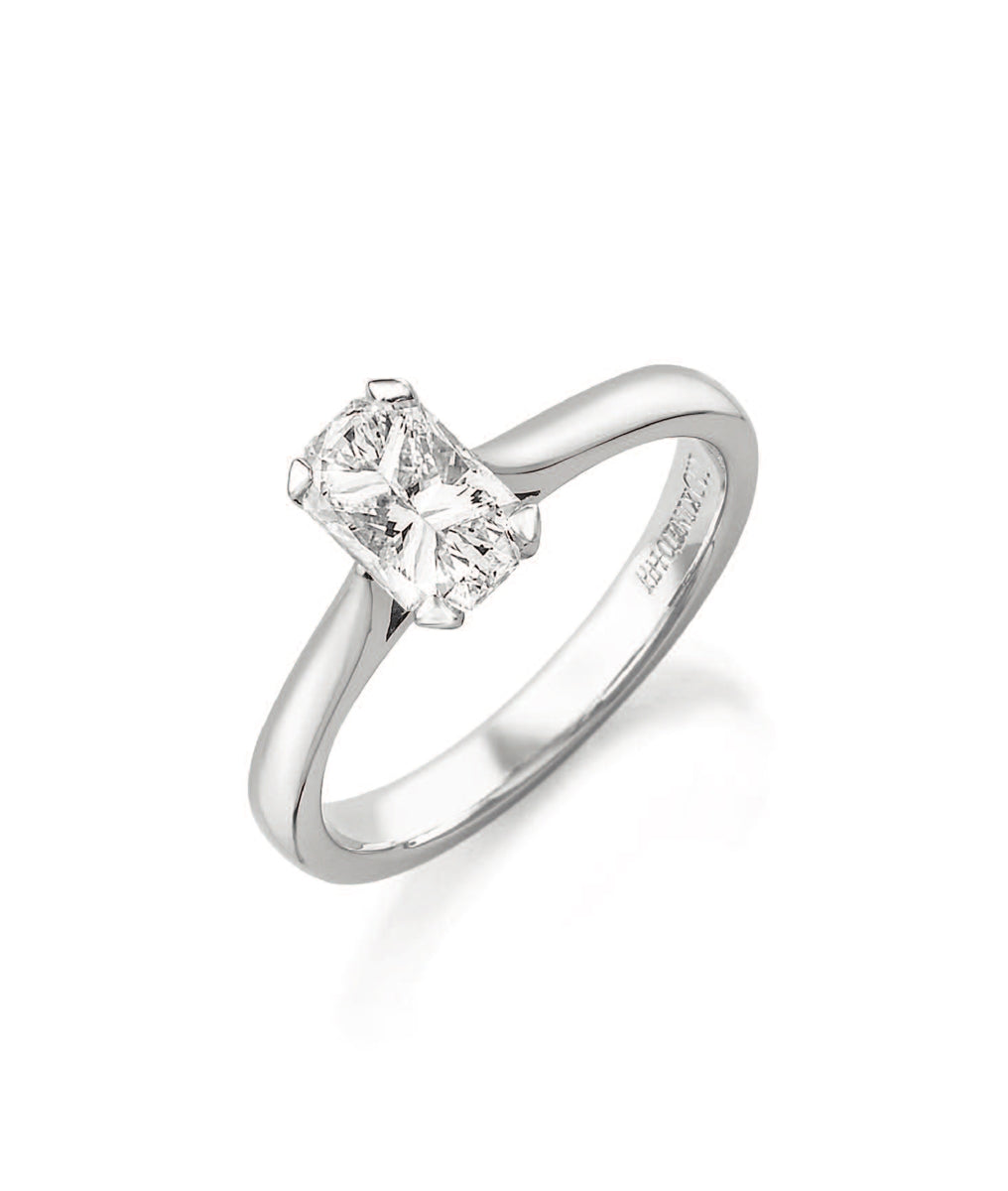 Phoenix Cut Platinum Solitaire 4 Claw Set 0.41ct Diamond Ring