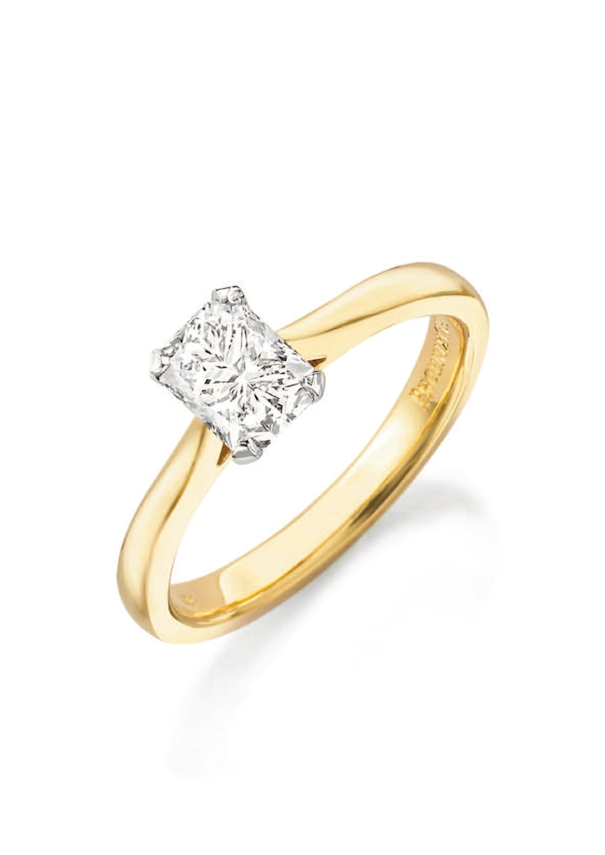 Phoenix Cut 18ct Gold Solitaire 4 Claw Set 0.30ct Diamond Ring