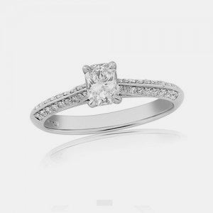 Phoenix Cut Platinum Solitaire 4 Claw Set 0.55ct Diamond Ring