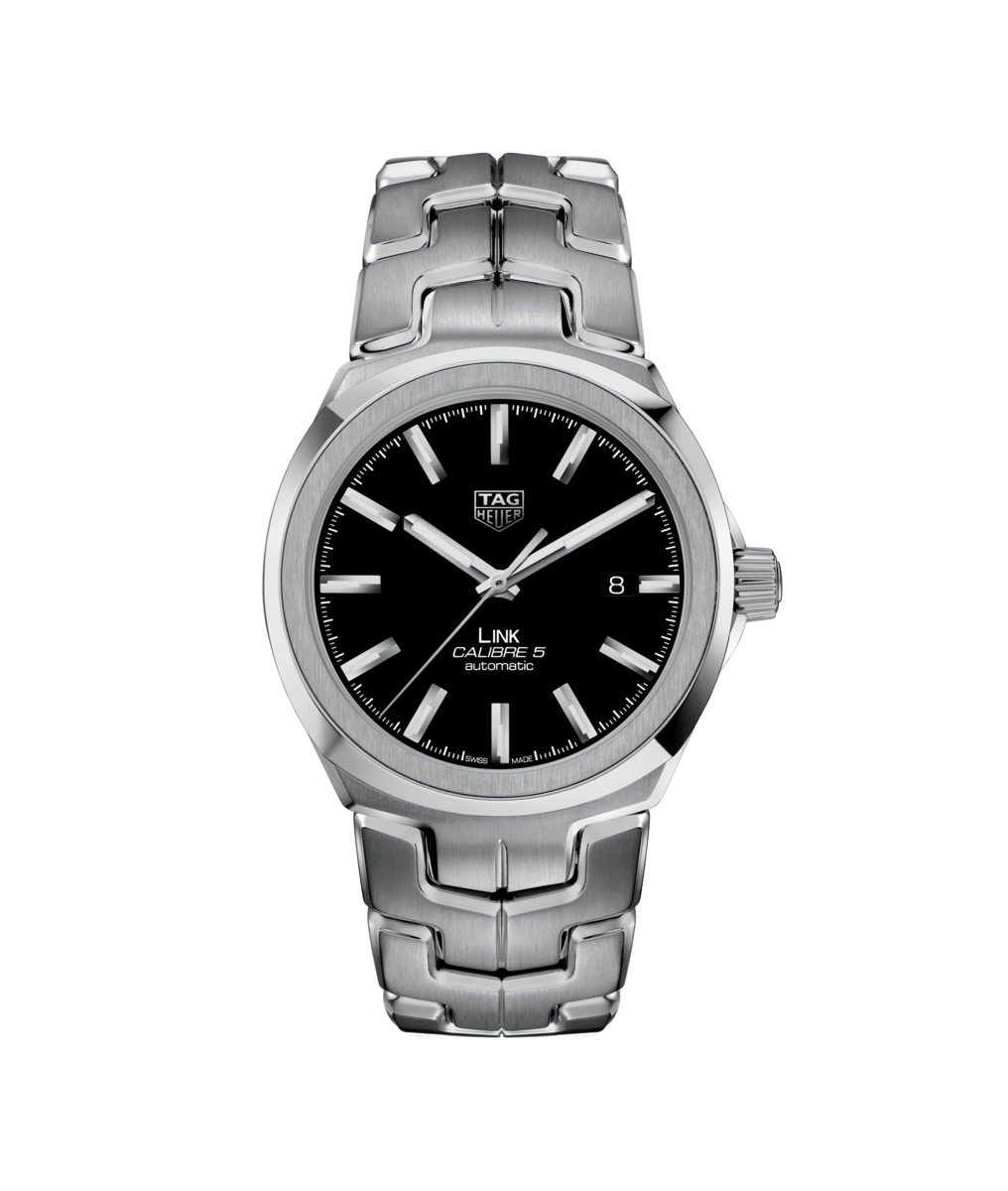 TAG Heuer Link Black Dial Calibre 5 Automatic Stainless Steel Mens Watch WBC2110.BA0603