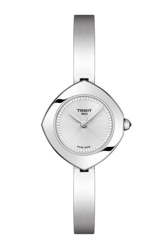 Tissot Femini-T Silver Diamond Set Dial Stainless Steel Womens Quartz Watch T1131091103600