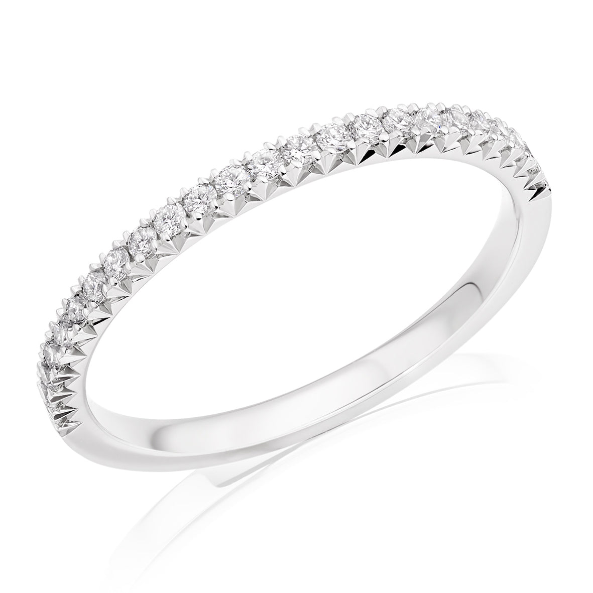 Charles Green & Son French Cut Collection Platinum 0.23ct Brilliant Cut Diamond Half Eternity Ring