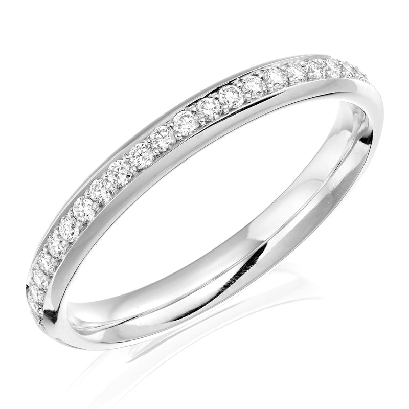 Charles Green & Son Lux Collection Platinum 0.20ct Brilliant Cut Diamond Half Eternity Ring