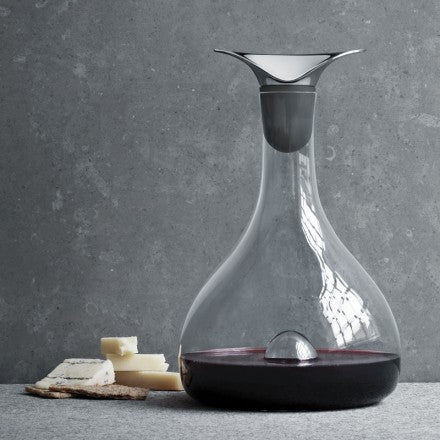 Georg Jensen Living Glass & Stainless Steel Wine Carafe 3586671