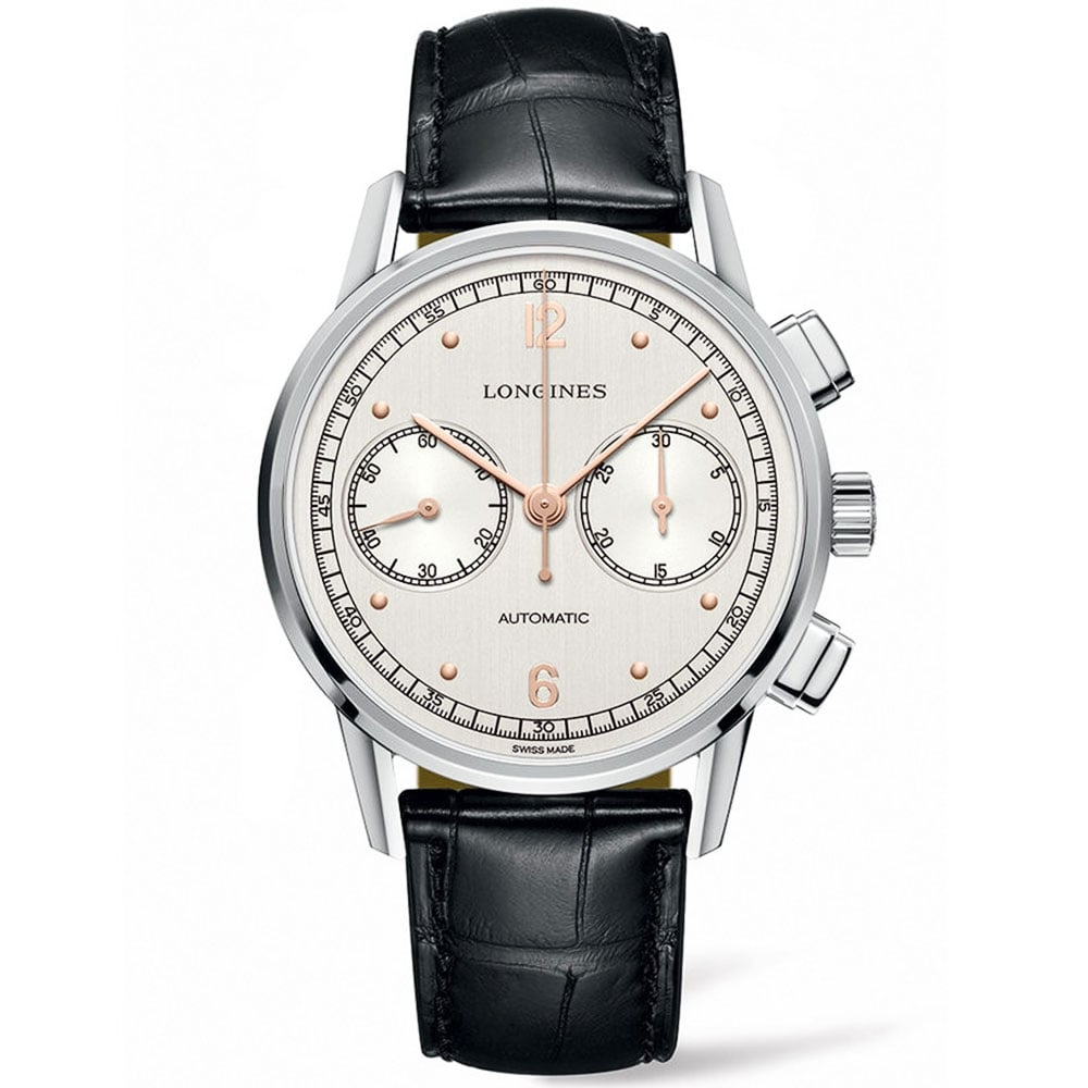 Longines Heritage 1940 Silver Dial Stainless Steel Mens Chronograph Watch L28144760