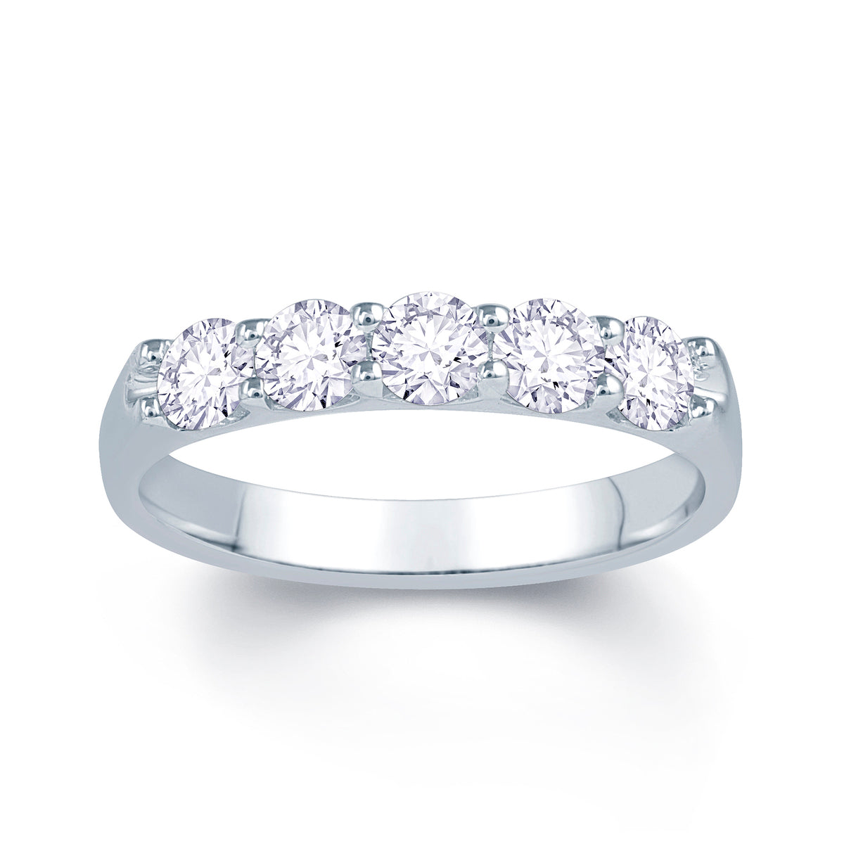 Platinum 0.75ct 5 Stone Diamond Claw Set Ring