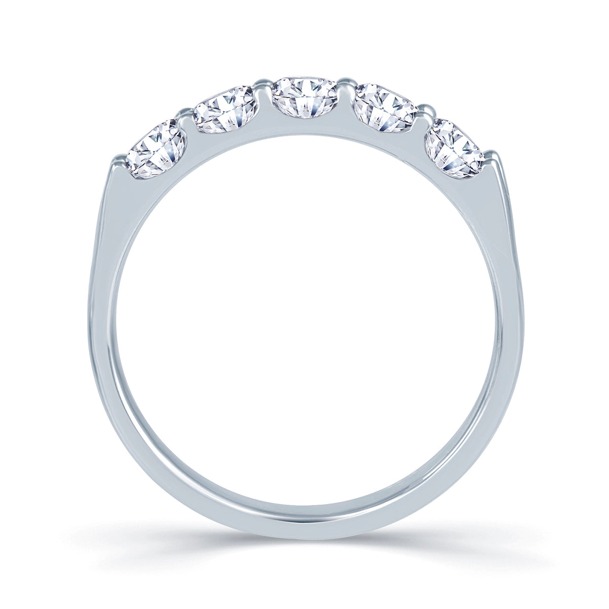 Platinum 1.00ct 5 Stone Diamond Claw Set Ring