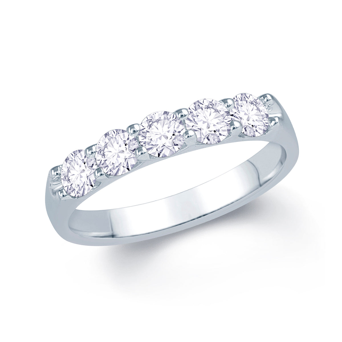 Platinum 1.25ct 5 Stone Diamond Claw Set Ring