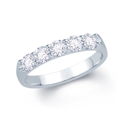 Platinum 1.25ct 5 Stone Diamond Claw Set Ring