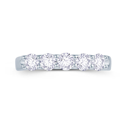 Platinum 1.25ct 5 Stone Diamond Claw Set Ring