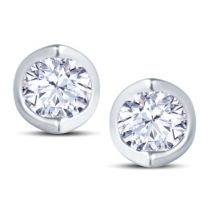 18ct White Gold 2 Claw Cup Setting 0.25ct Diamond Stud Earrings