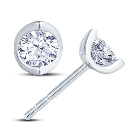 18ct White Gold 2 Claw Cup Setting 0.30ct Diamond Stud Earrings