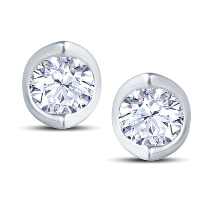 18ct White Gold 2 Claw Cup Setting 0.30ct Diamond Stud Earrings