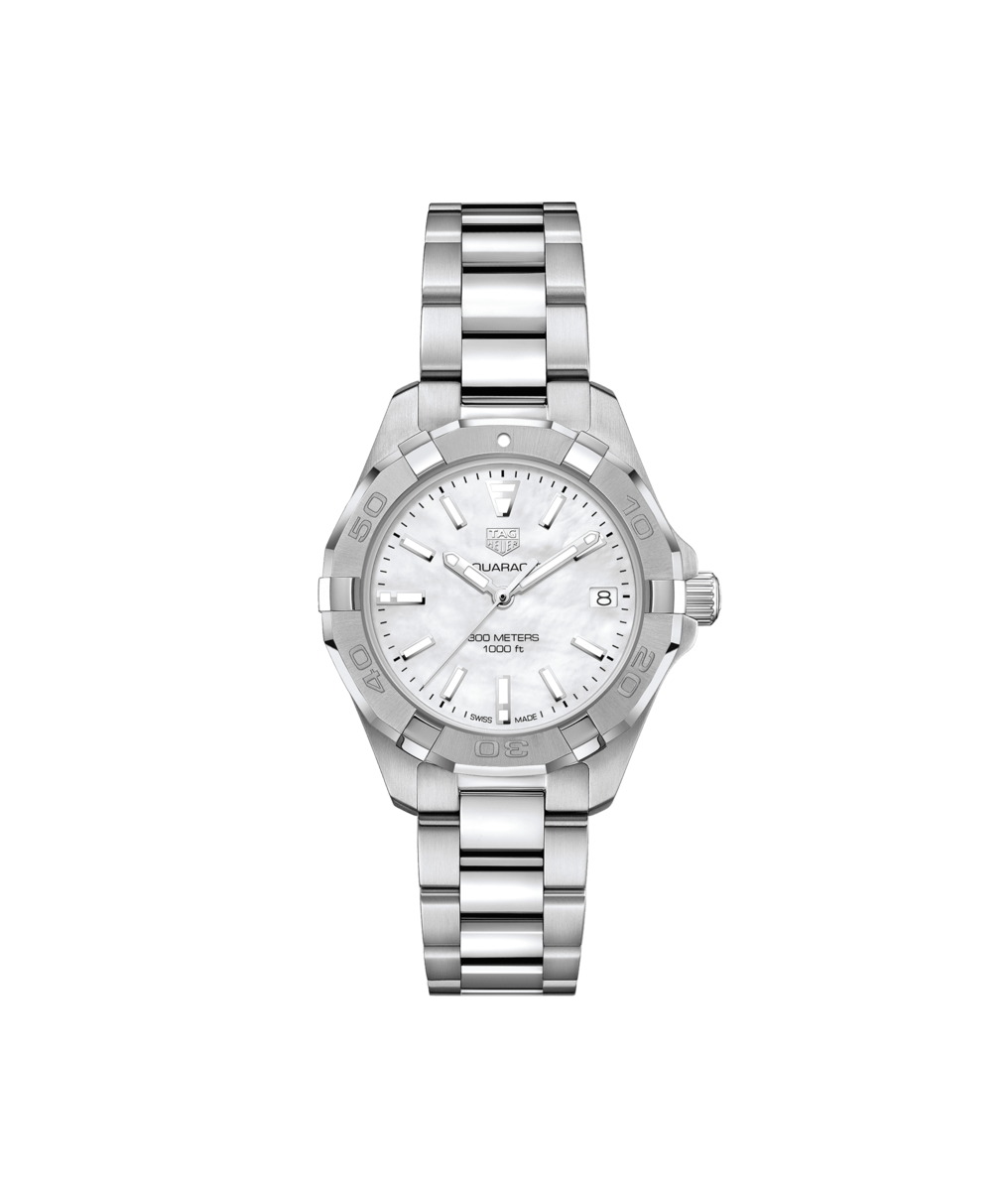 TAG Heuer Aquaracer Stainless Steel Mother of Pearl Dial Womens Quartz 32mm Watch WBD1311.BA0740