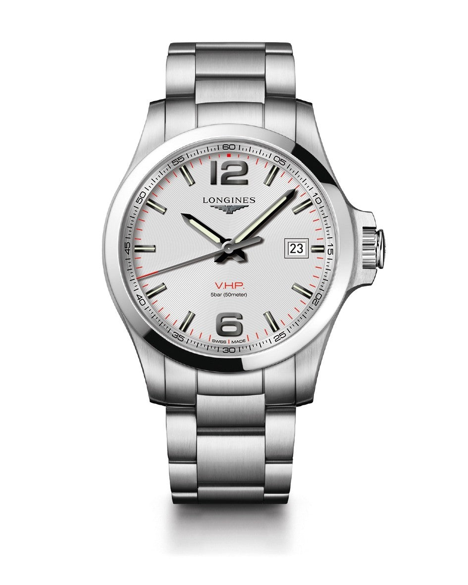 Longines Conquest V.H.P. Silver Dial Stainless Steel Mens Quartz Watch L37264766