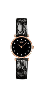 Longines La Grande Classique de Longines Diamond Set Black Dial PVD Rose Gold Plated Womens Quartz Watch L42091572