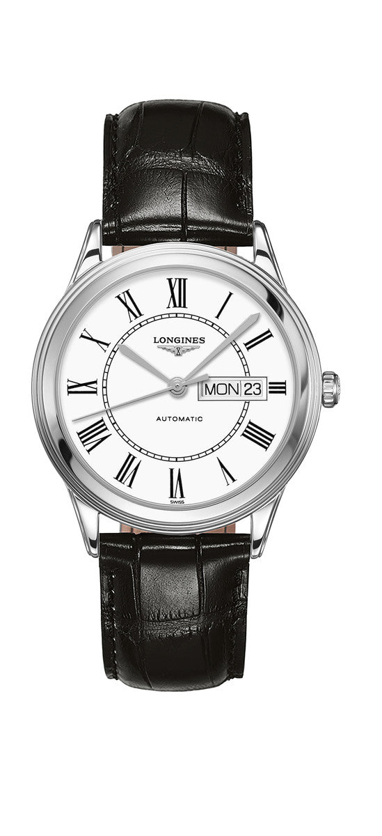 Longines Flagship White Dial Day-Date Stainless Steel Mens Watch L48994212