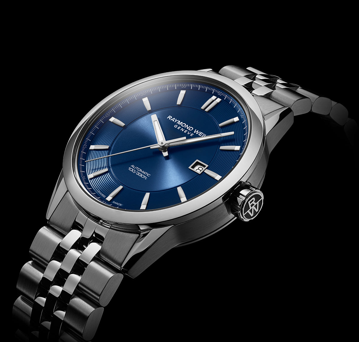 Raymond Weil Freelancer Blue Dial Stainless Steel Mens Watch 42mm 2731-ST-50001