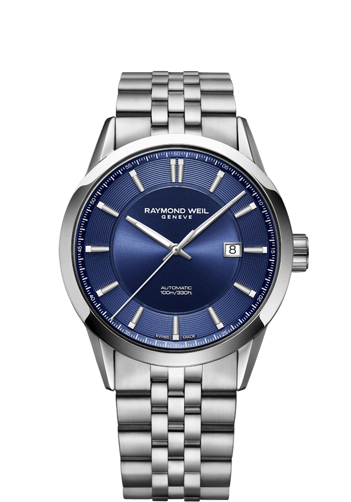 Raymond Weil Freelancer Blue Dial Stainless Steel Mens Watch 42mm 2731-ST-50001