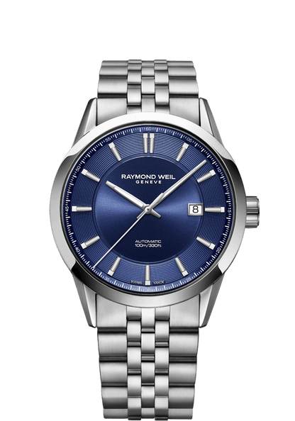 Raymond Weil Freelancer Blue Dial Stainless Steel Mens Watch 42mm 2731-ST-50001