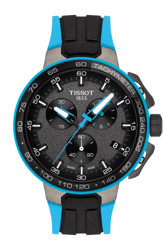 Tissot T-Race Cycling Black & Blue Stainless Steel Mens Quartz Chronograph Watch T1114173744105