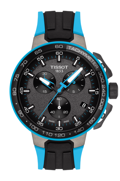 Tissot T-Race Cycling Black & Blue Stainless Steel Mens Quartz Chronograph Watch T1114173744105