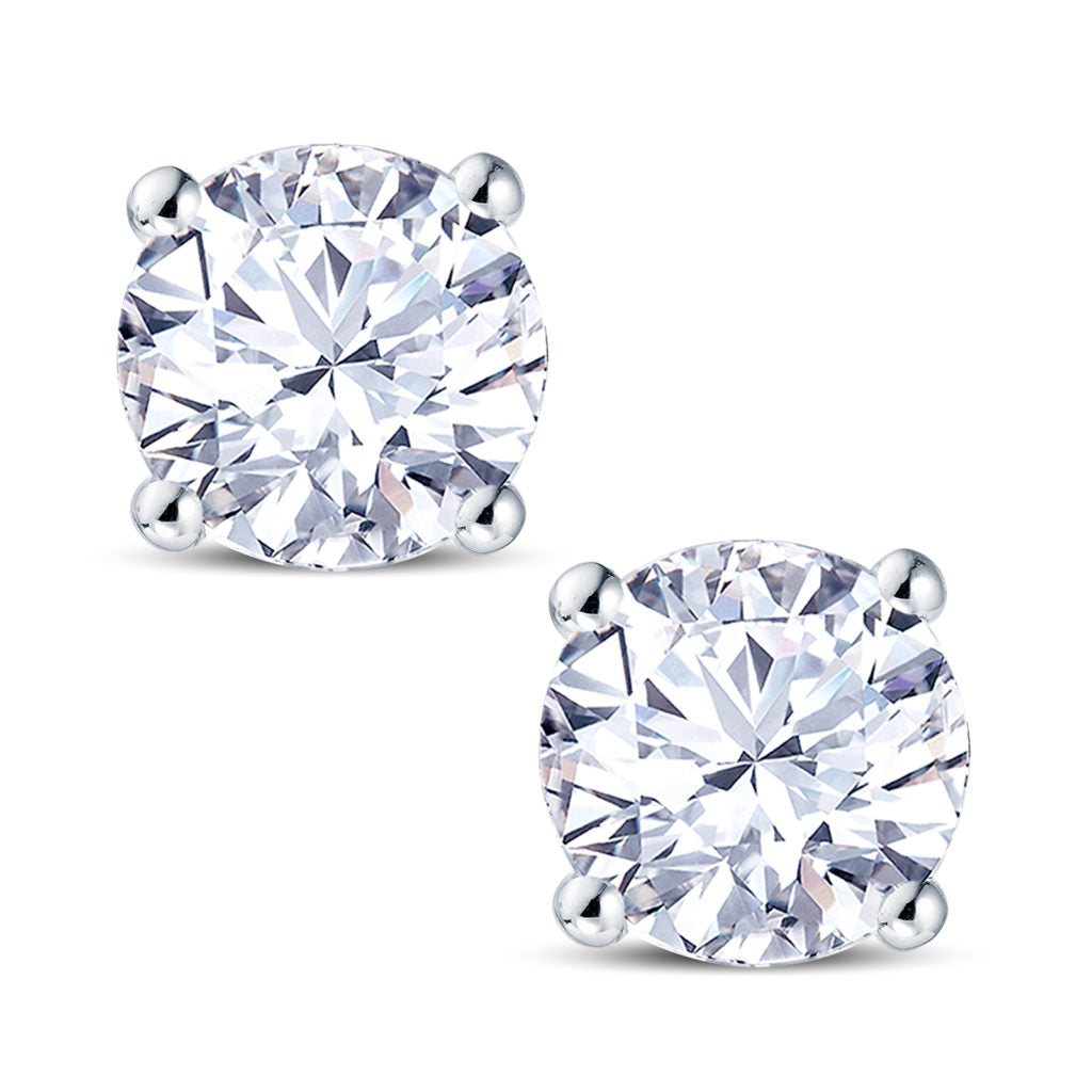 18ct White Gold 4 Claw Martini Setting 2.15ct Diamond Stud Earrings