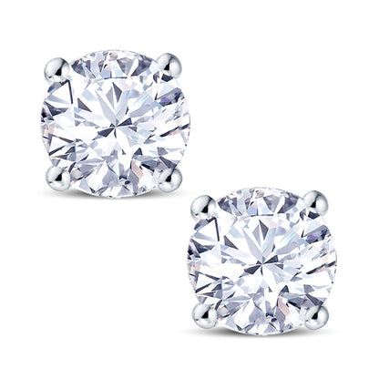 18ct White Gold 4 Claw Martini Setting 2.15ct Diamond Stud Earrings