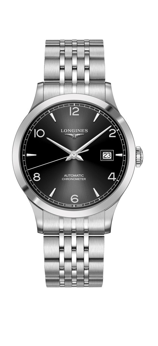 Longines Record Black Dial Stainless Steel Mens Watch L28214566