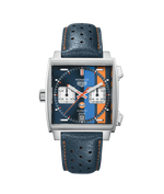 TAG Heuer Monaco Calibre 11 Gulf Special Edition Stainless Steel Mens Chronograph Watch CAW211R.FC6401