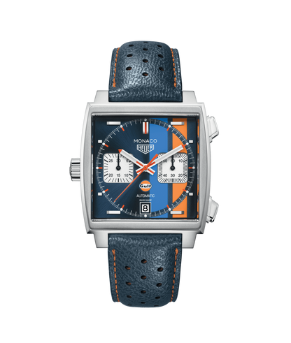 TAG Heuer Monaco Calibre 11 Gulf Special Edition Stainless Steel Mens Chronograph Watch CAW211R.FC6401
