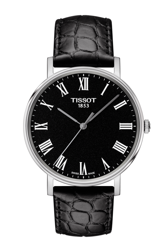 Tissot Everytime Medium Black Dial Stainless Steel Mens Quartz Watch T1094101605300