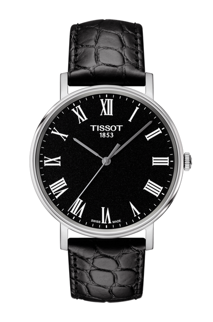 Tissot Everytime Medium Black Dial Stainless Steel Mens Quartz Watch T1094101605300