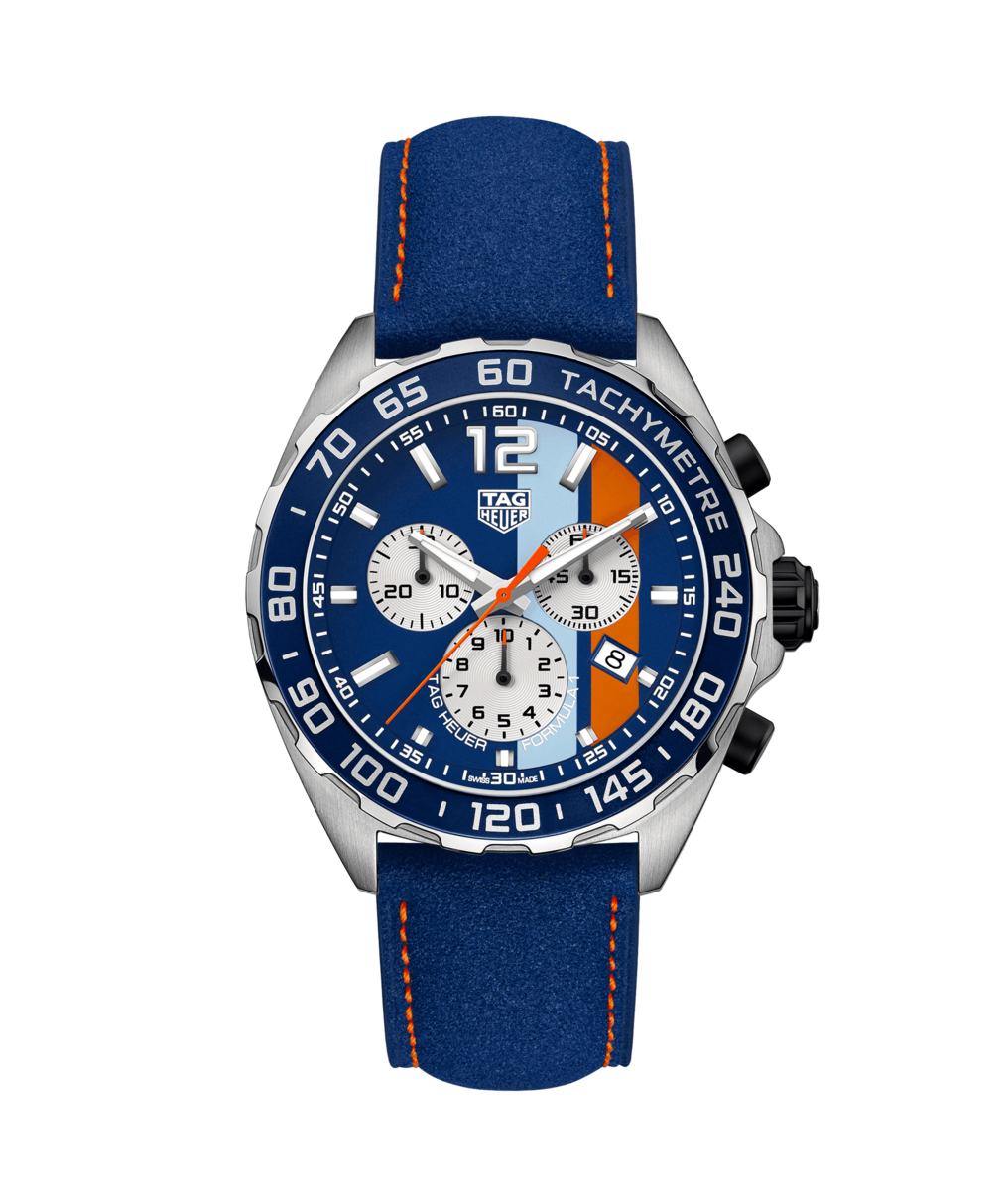 TAG Heuer Formula 1 Gulf Special Edition Stainless Steel Mens Quartz Chronograph Watch CAZ101N.FC8243