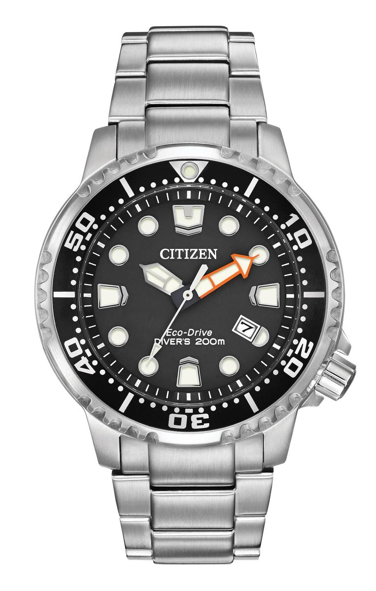 Citizen Eco-Drive Promaster Diver Black Dial Stainless Steel Mens Watch BN0150-61E