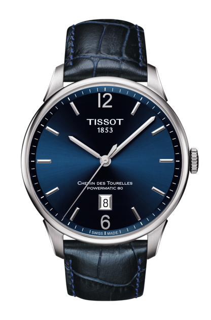 Tissot Chemin Des Tourelles Blue Dial Stainless Steel Powermatic 80 Mens Watch T0994071604700