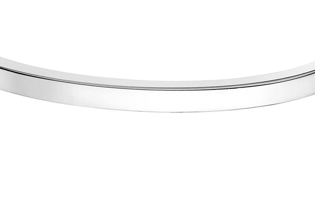 9ct White Gold Oval Hinged TV Shape Bangle