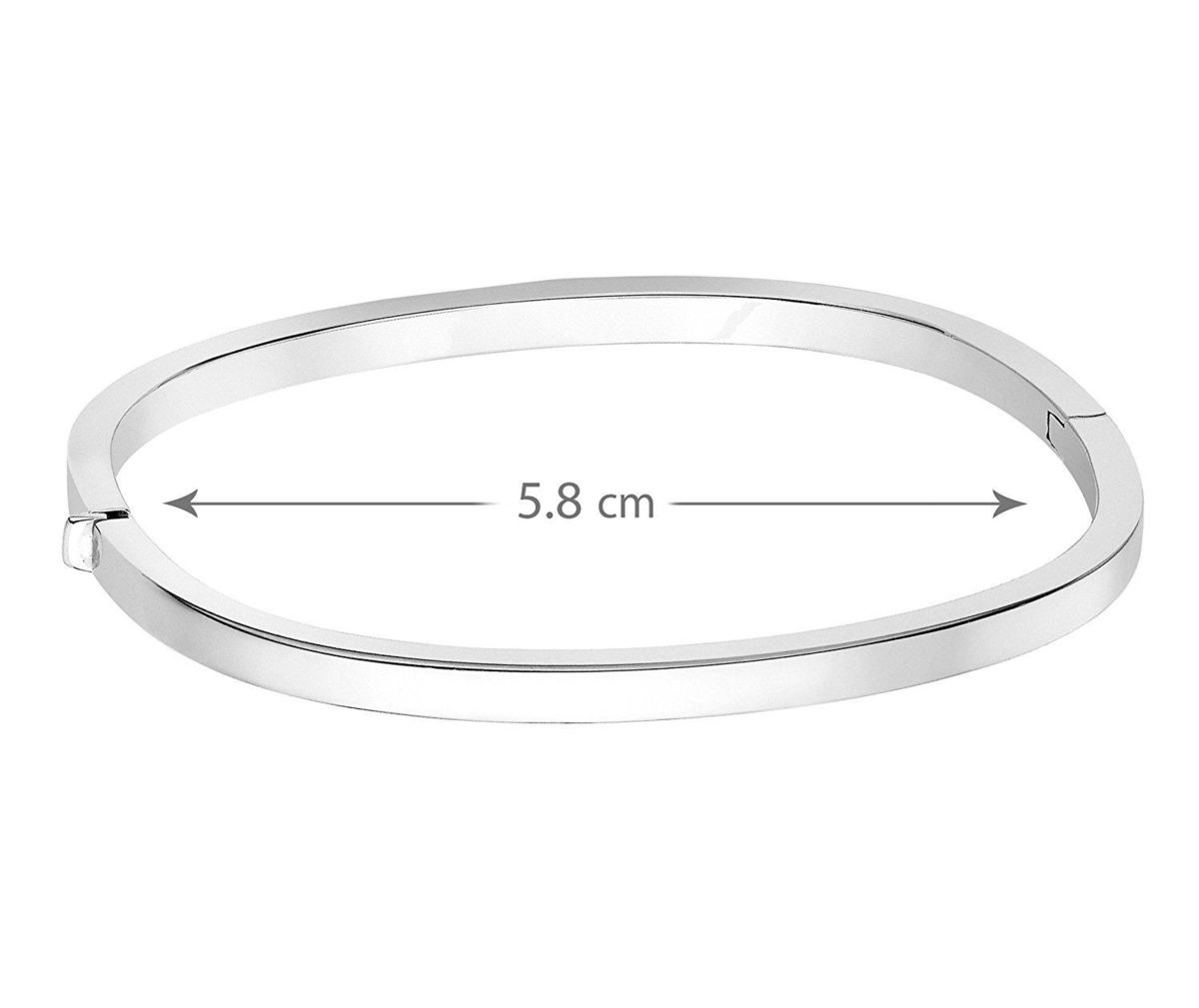 9ct White Gold Oval Hinged TV Shape Bangle